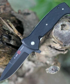 Cheapest 💯 Al Mar S.E.R.E. 2020 Night Linerlock A/O 2206, 3.6" D2 Matte Black Titanium Plain Blade, G-10 Handle 💯