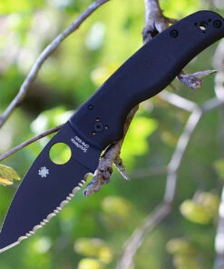 Best deal ✨ Spyderco Knives Spyderco C229GSBK Shaman, 3.58" CPM S30V Serrated Black Blade, Black G-10 Handle 🔥