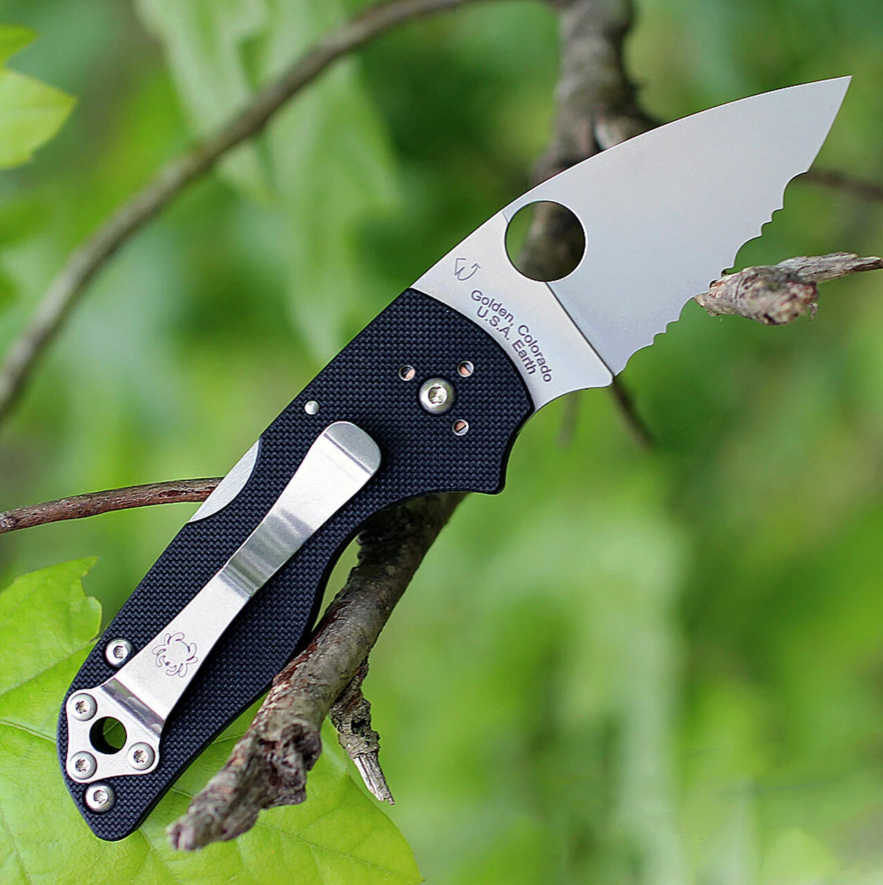 Cheapest 👏 Spyderco Knives Spyderco C230MBGS Lil' Native, 2.5" CPM S30V Serrated Blade, Black G-10 Handle 👏 2 Cheapest 👏 Spyderco Knives Spyderco C230MBGS Lil' Native, 2.5" CPM S30V Serrated Blade, Black G-10 Handle 👏 - Image 2