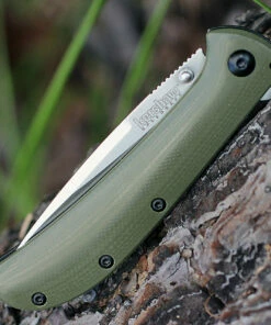 Flash Sale 💯 Kershaw Knives Kershaw/Almar Knives 2335GRN AM-3, 3.1" 8Cr13MoV Plain Blade, Green G-10/Contoured Steel Handle ❤️ -Automatic Knives shop 2335grn.1 74484.1566585938