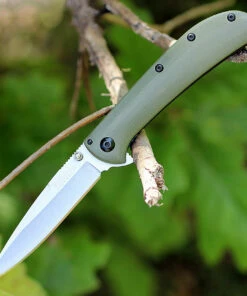 Flash Sale 💯 Kershaw Knives Kershaw/Almar Knives 2335GRN AM-3, 3.1" 8Cr13MoV Plain Blade, Green G-10/Contoured Steel Handle ❤️