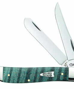 Wholesale 🛒 CASE MINI TRAPPER 23366, 3 1/2" CLOSE D LENGTH SS BLADE, SMOOTH TURQUOISE CURLY MAPLE HANDLE 💯