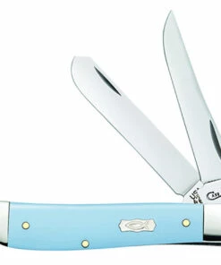 Hot Sale ✨ CASE MINI TRAPPER 23385, 3 1/2" CLOSED LENGTH SS BLADE, SMOOTH ICE BLUE SYNTHETIC HANDLE 👏
