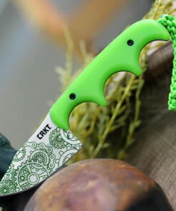 Wholesale 😍 CRKT Minimalist Bowie Gears CR2387G, 2.125" 8Cr13MoV 3D Print Satin Blade, Glow in the Dark Handle/Sheath ⌛