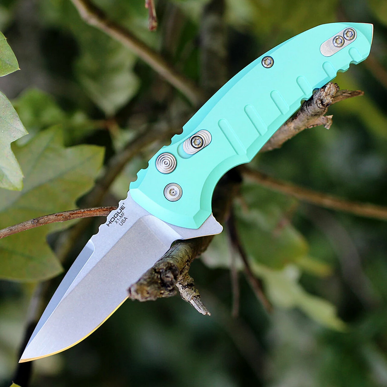 Cheap ✨ Hogue 24173 X1 Micro Button Lock, 2.75" CPM-154 Plain Blade, Matte Aquamarine Aluminum Handle ✨ 1 Cheap ✨ Hogue 24173 X1 Micro Button Lock, 2.75" CPM-154 Plain Blade, Matte Aquamarine Aluminum Handle ✨