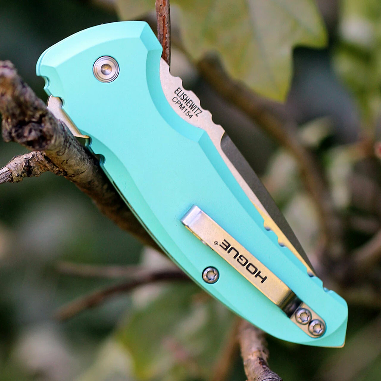Cheap ✨ Hogue 24173 X1 Micro Button Lock, 2.75" CPM-154 Plain Blade, Matte Aquamarine Aluminum Handle ✨ 3 Cheap ✨ Hogue 24173 X1 Micro Button Lock, 2.75" CPM-154 Plain Blade, Matte Aquamarine Aluminum Handle ✨ - Image 3