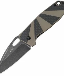 Best Pirce 🌟 CRKT 2440 Heron Folder, 2.93" 8Cr14MoV Stonewashed Plain Blade, Carbon Fiber Layer w/ Tan G10 Handle 👍
