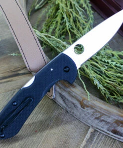 Outlet 🌟 Spyderco Knives Spyderco Siren C247GP, 3.6" LC200N Satin Plain Blade, Black G-10 Handles 🔥 -Automatic Knives shop 247GP.3 76405.1623880473