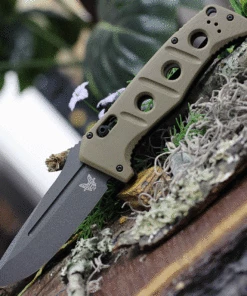 Promo ✨ Benchmade Knives Benchmade 2750GY-3 Auto Adamas, 3.78" CPM-CruWear Tungsten Grey Plain Blade, Contoured Sand G10 Handles 🔥