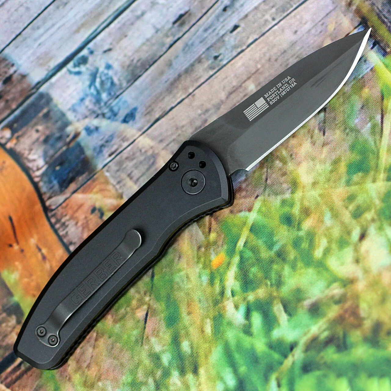 Flash Sale ❤️ Gerber Empower Auto 30-001321, 3.25" Black CPM-S30V Plain Blade, Black Aluminum Handle 🛒 2 Flash Sale ❤️ Gerber Empower Auto 30-001321, 3.25" Black CPM-S30V Plain Blade, Black Aluminum Handle 🛒 - Image 2