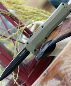 Coupon ✨ Benchmade Knives Benchmade 3400BK-1 Autocrat, 3.71" CPM-S30V Black Double Edge, Olive Drab G-10 Handle 🌟