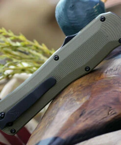 Coupon ✨ Benchmade Knives Benchmade 3400BK-1 Autocrat, 3.71" CPM-S30V Black Double Edge, Olive Drab G-10 Handle 🌟 -Automatic Knives shop 3400BK 1 61781.1580936500