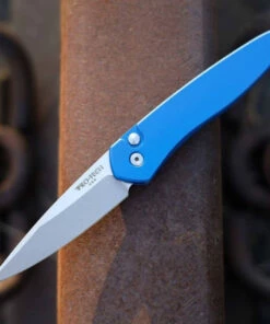 Best Pirce 🤩 Pro-Tech Newport Automatic - Blue Alum. (3" S35VN SW) 3405-BLUE 👏