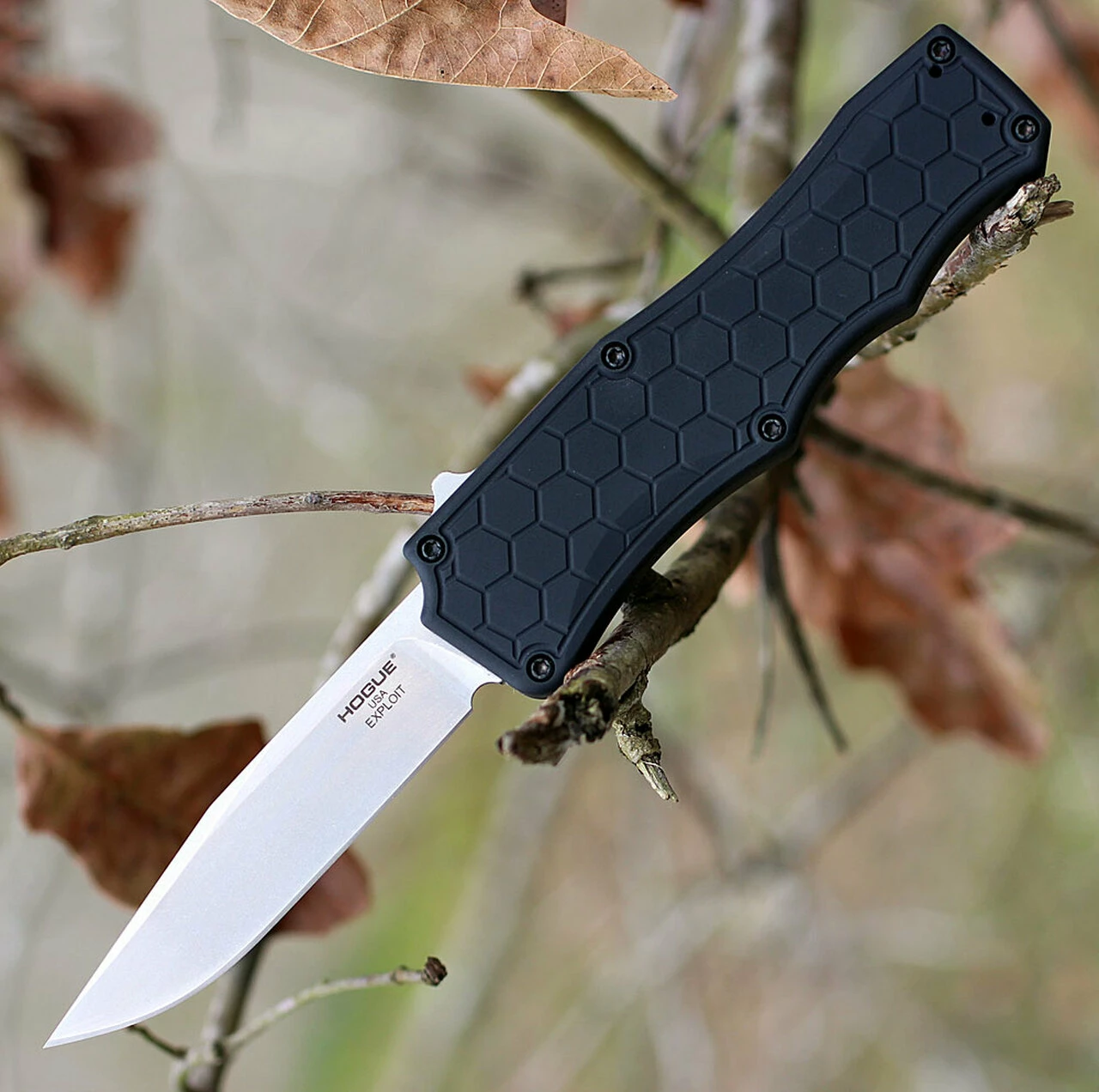 Top 10 🛒 Hogue Houge Exploit 34050 OTF, 3.5" CPM S30V Clip Point Tumbled Blade, Matte Black Aluminum Handle ⭐ 1 Top 10 🛒 Hogue Houge Exploit 34050 OTF, 3.5" CPM S30V Clip Point Tumbled Blade, Matte Black Aluminum Handle ⭐