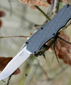 New 😍 Hogue Houge Exploit 34052 OTF, 3.5" CPM S30V Clip Point Tumbled Blade, Matte Grey Aluminum Handle ⭐