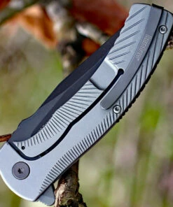 Flash Sale 👍 Kershaw Knives Kershaw 3490 Seguin, 3.1" 8Cr13MoV Gray PVD Plain Blade, Stainless Steel Handle 👏 -Automatic Knives shop 3490.4 25524.1566586168