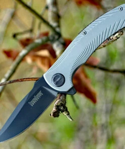 Flash Sale 👍 Kershaw Knives Kershaw 3490 Seguin, 3.1" 8Cr13MoV Gray PVD Plain Blade, Stainless Steel Handle 👏