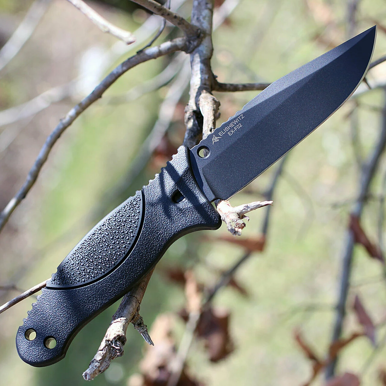 Best Sale ⭐ Hogue 35250 EX-F02 4.5" Fixed Clip Point Blade Black Finish Auto Retention Sheath Black - Rubber OverMolded Frame Black 👏 2 Best Sale ⭐ Hogue 35250 EX-F02 4.5" Fixed Clip Point Blade Black Finish Auto Retention Sheath Black - Rubber OverMolded Frame Black 👏 - Image 2