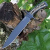 Best Sale 🔔 Cold Steel Bowie CS36MK, 9" 52100 Carbon Steel Black Plain Blade, Black Faux Stag Handles 🔔