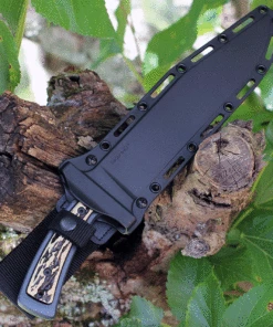 Best Sale 🔔 Cold Steel Bowie CS36MK, 9" 52100 Carbon Steel Black Plain Blade, Black Faux Stag Handles 🔔 -Automatic Knives shop 36MK.2 32987.1625082416