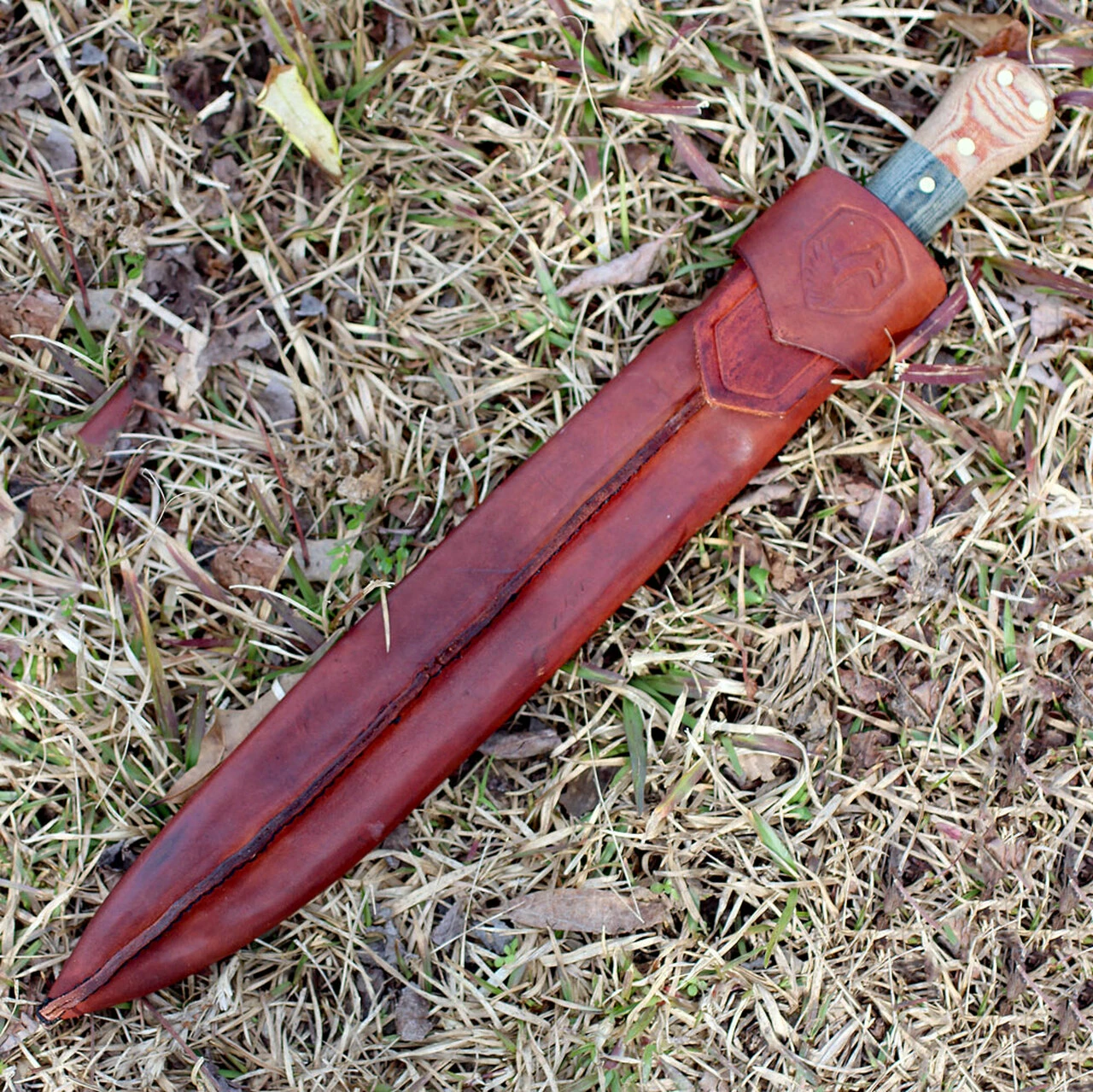 Brand new 🔔 Condor Primitive Bush Machete, 12" Satin 1075 Carbon Steel Blade, Black Linen Micarta Handle, Brown Leather Sheath ✨ 3 Brand new 🔔 Condor Primitive Bush Machete, 12" Satin 1075 Carbon Steel Blade, Black Linen Micarta Handle, Brown Leather Sheath ✨ - Image 3