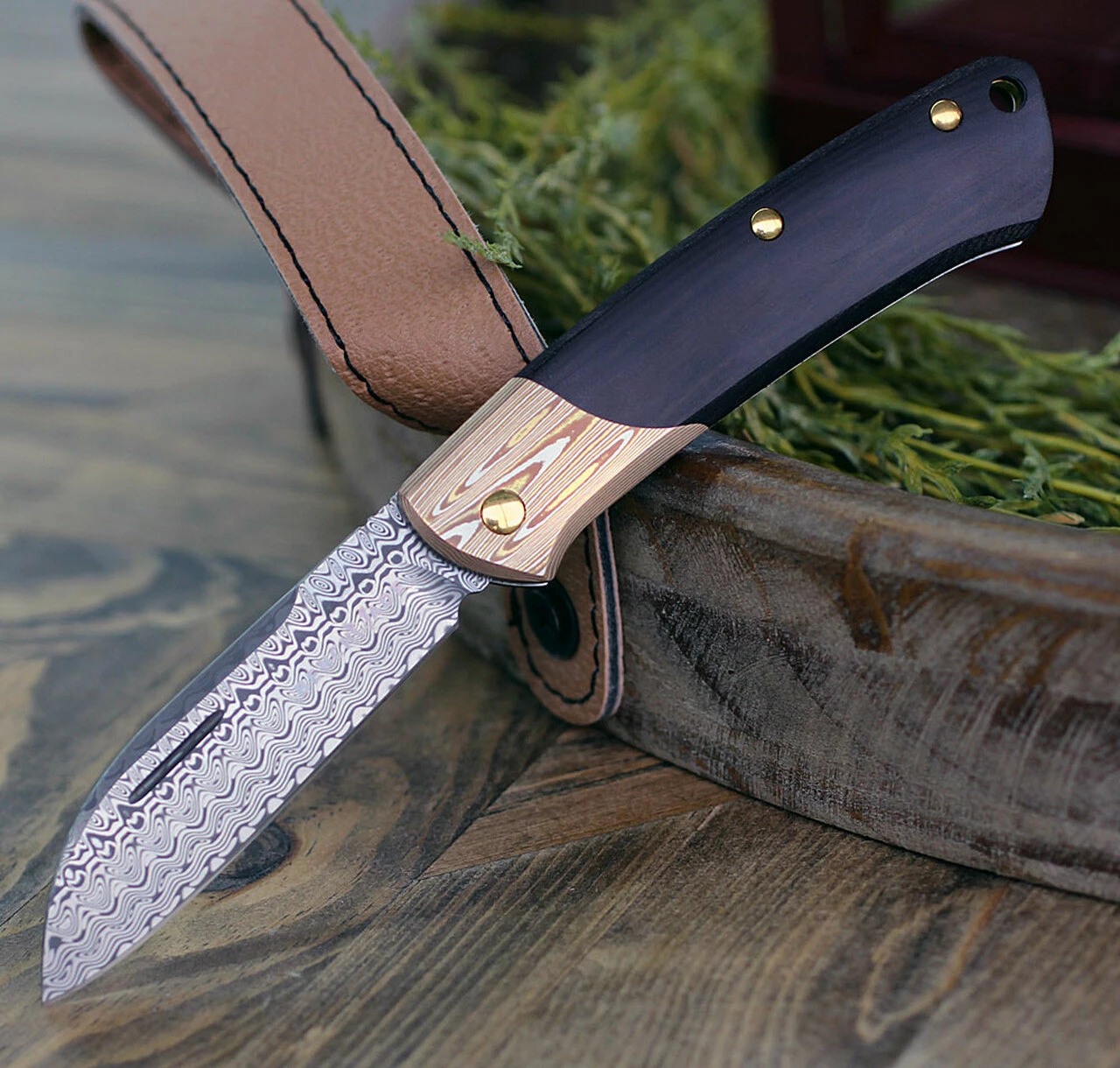 Wholesale 👏 Benchmade Knives Benchmade Proper 319-201 Gold Class - Burgundy and Black Linen Micarta (2.82" Damascus) Mokume Bolster 🌟 1 Wholesale 👏 Benchmade Knives Benchmade Proper 319-201 Gold Class - Burgundy and Black Linen Micarta (2.82" Damascus) Mokume Bolster 🌟