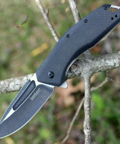 Cheapest 🌟 Kershaw Knives Kershaw 3935 Flourish, 3.5" 8Cr13MoV SS Plain Blade, G-10 w/Carbon Fiber Overlay Handle 🧨
