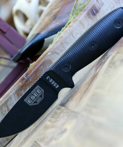 Promo 🧨 ESEE Knives ESEE-3 3PMB-001, 3.88" 1095 Carbon Steel Black Plain Blade, Black G10 3D Handle, Black Sheath 😍