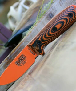 Flash Sale 🧨 ESEE Knives ESEE-3 3PMOR-006, 3.88" 1095 Carbon Steel Orange Plain Blade, Orange/Black G10 3D Handle, Black Sheath 🤩