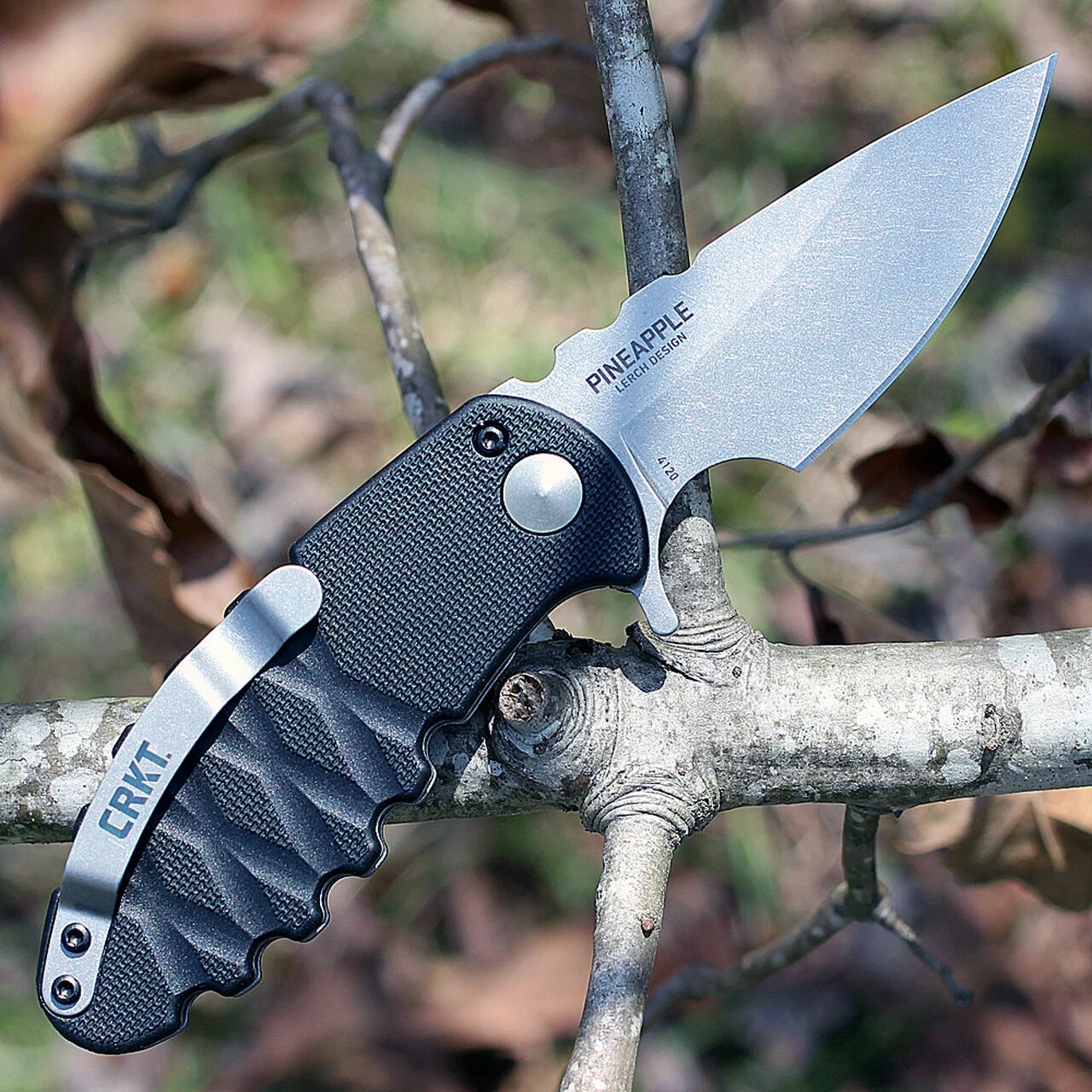 Outlet ✨ CRKT 4120 Pineapple, 2.62" 1.4116 SS Plain Blade, Black GFN Handle 🎁 2 Outlet ✨ CRKT 4120 Pineapple, 2.62" 1.4116 SS Plain Blade, Black GFN Handle 🎁 - Image 2