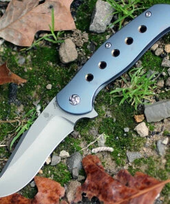 Cheapest 🌟 Kizer Cutlery Kizer 4495 Lancer 2, 3.5" CPM-S35VN Plain Blade, Blue Titanium Handle 🔥