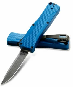 Promo 👏 Benchmade Knives Benchmade 4850-1 OM OTF, 2.475" CPM-S30V Satin Plain Blade, Blue Aluminum Handle 🌟