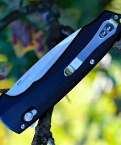 New ❤️ Benchmade Knives Benchmade Arcane 490, 3.2" CPM-S90V Plain Blade, Black Aluminum Handle 😍 -Automatic Knives shop 490.3 83980.1566586724