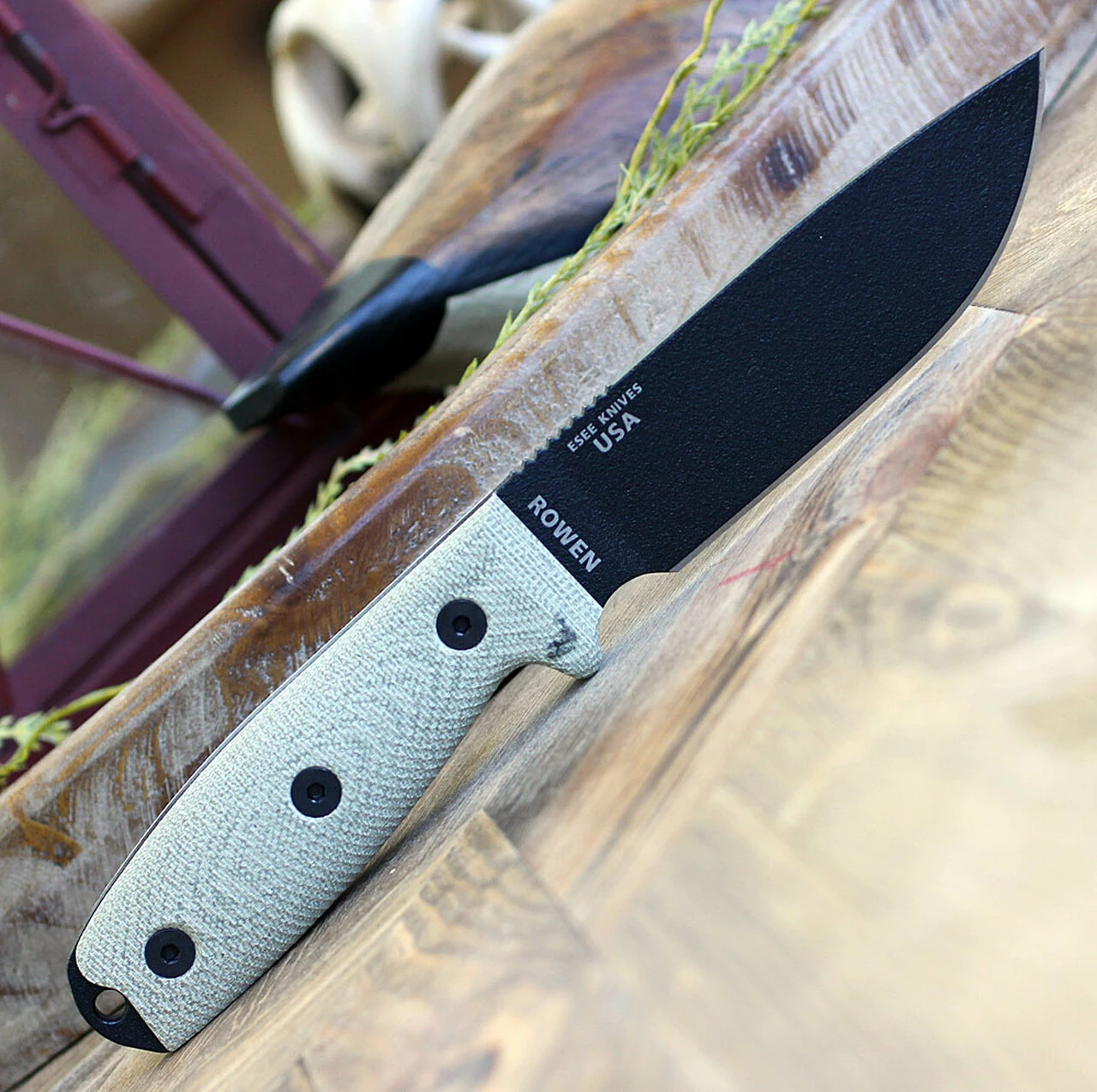 Cheapest 🛒 ESEE Knives ESEE-4 4PB-017 4.5" 1095 Carbon Steel Black Plain Blade, Green Canvas Micarta 3D Handle, Black Sheath 🤩 2 Cheapest 🛒 ESEE Knives ESEE-4 4PB-017 4.5" 1095 Carbon Steel Black Plain Blade, Green Canvas Micarta 3D Handle, Black Sheath 🤩 - Image 2