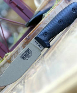 Promo 👏 ESEE Knives ESEE-4 4PDE-001, 4.5" 1095 Carbon Steel DE Plain Blade, Black G10 3D Handle, Black Sheath ✔️