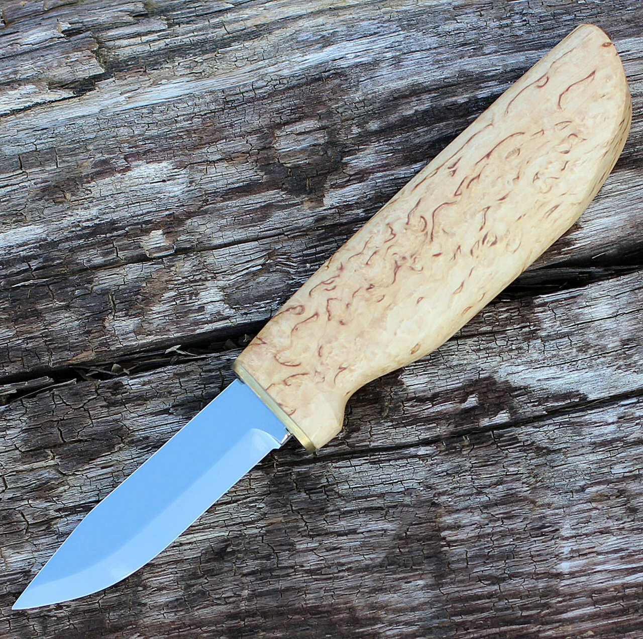 Discount 😀 Marttiini Knives Marttiini 511017 New Handy, 3" Stainless Blade, Curly Birch Handle 🎉 2 Discount 😀 Marttiini Knives Marttiini 511017 New Handy, 3" Stainless Blade, Curly Birch Handle 🎉 - Image 2