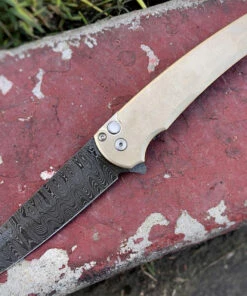 Best Sale ✨ Pro-Tech Malibu Button Lock Flipper - Bronze (3.25" Dam. Reverse Tanto) 5210-Dama 🧨