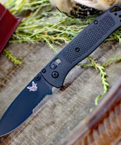 Budget ⭐ Benchmade Knives Benchmade Bugout 535SBK-2, 3.24" CPM-S30V Carbon Coated Part Serrated Blade, CF-Elite Handle 🔥
