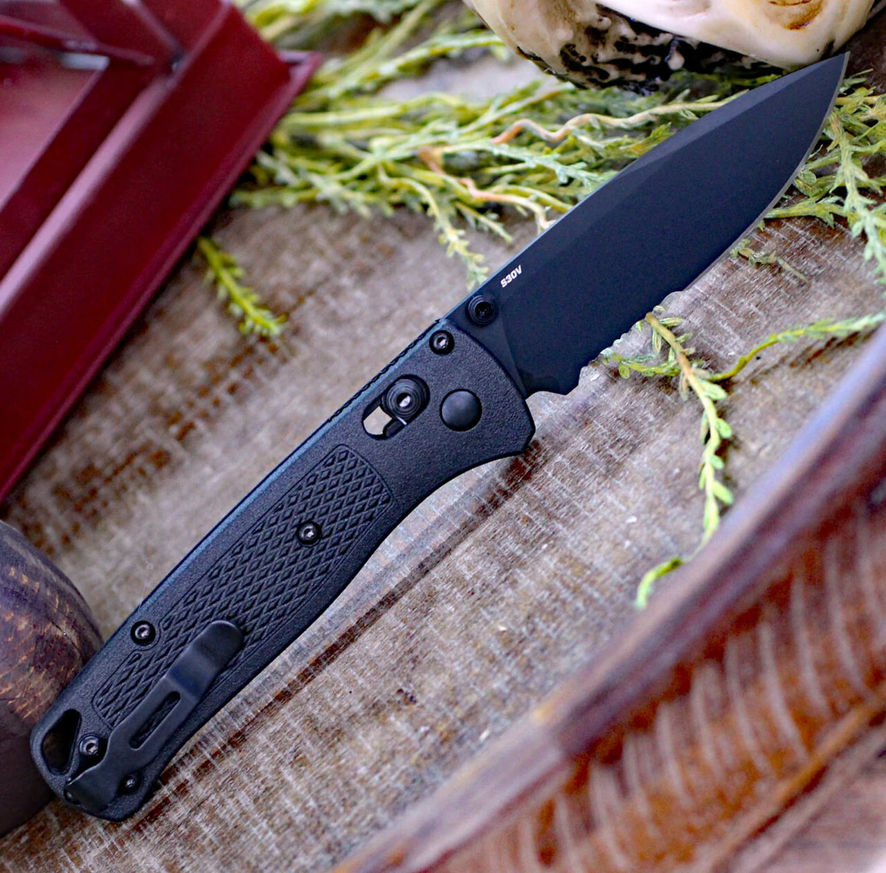 Budget ⭐ Benchmade Knives Benchmade Bugout 535SBK-2, 3.24" CPM-S30V Carbon Coated Part Serrated Blade, CF-Elite Handle 🔥 2 Budget ⭐ Benchmade Knives Benchmade Bugout 535SBK-2, 3.24" CPM-S30V Carbon Coated Part Serrated Blade, CF-Elite Handle 🔥 - Image 2