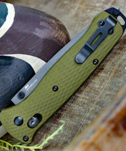 Hot Sale 🔥 Benchmade Knives Benchmade Bailout 537SGY-1, 3.38" CPM-M4 Gray Coated Serrated Tanto Blade, Green Aluminum Handle 🤩 -Automatic Knives shop 537SGY 1.2 38846.1578583241