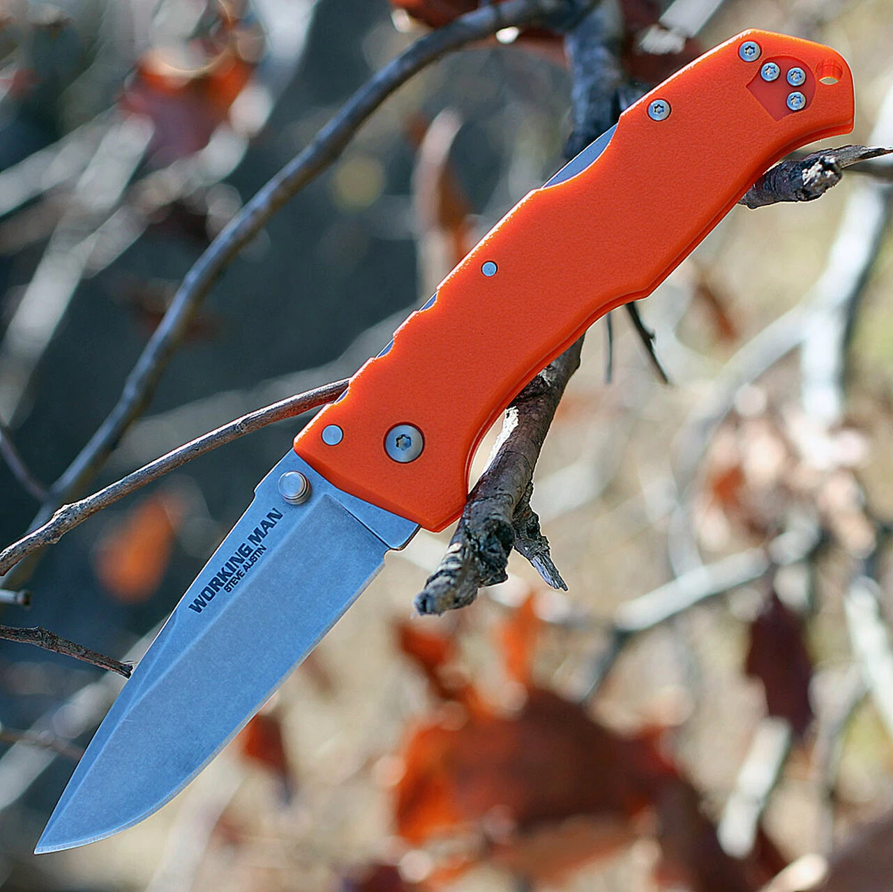 Wholesale ⌛ Cold Steel 54NVRY Steve Austin Working Man, 3.5" 4116 Plain Blade, Blaze Orange GFN Handle ❤️ 1 Wholesale ⌛ Cold Steel 54NVRY Steve Austin Working Man, 3.5" 4116 Plain Blade, Blaze Orange GFN Handle ❤️