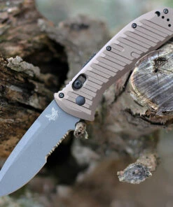 Wholesale ✔️ Benchmade Knives Benchmade 5700SGY Auto Presidio II, 3.72" CPM-M4 Gray Serrated Blade, Burnt Bronze 6061-T6 Aluminum Handle 🎉