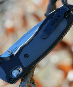 Outlet ✨ Benchmade Knives Benchmade 595 Mini Boost, AXIS Assist, 3.1" CPM-S30V Plain Blade, Black/Gray Grivory Handle 🤩 -Automatic Knives shop 595.2 66023.1566585898