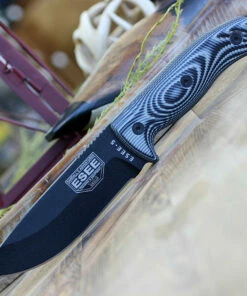 Discount 🎉 ESEE Knives ESEE-5 5PB-002, 5.25" 1095 Carbon Steel Black Plain Blade, Gray/Black G10 3D Handle, Black Kydex Sheath 💯