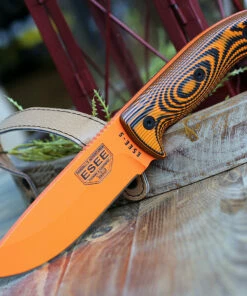 Cheap 💯 ESEE Knives ESEE-5 5POR-006, 5.25" 1095 Carbon Steel Orange Plain Blade, Orange/Black G10 3D Handle, Black Kydex Sheath 🌟