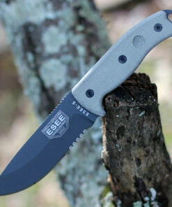 Coupon 🧨 ESEE Knives, 5S-TG, Tactical Gray Partially Serrated Blade, Micarta Handle, Black Kydex Sheath and Clip Plate 🔥