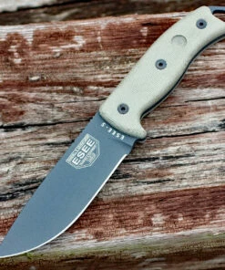 Wholesale ❤️ ESEE Knives, 5P-TG, Tactical Gray Plain Blade, Micarta Handle, Black Kydex Sheath and Clip Plate 👍