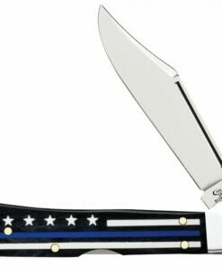 Cheap ⌛ Case Blue Line Stripe of Service Mini Copperlock 6569, 2.625" Satin SS Blade, Smooth Natural Bone Handle ✨