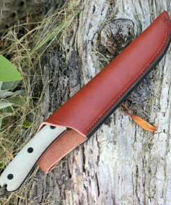 Coupon ⌛ ESEE Knives ESEE 6HM, Black Plain Edge, Modified Canvas Handles, Brown Leather Sheath 🎉 -Automatic Knives shop 6hm b.2 76448.1566585916