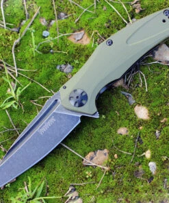 Buy ✔️ Kershaw Knives Kershaw 7007OLBW Natrix, 3.25" 8Cr13MoV Plain Blade, OD Green G-10 Handles 👍